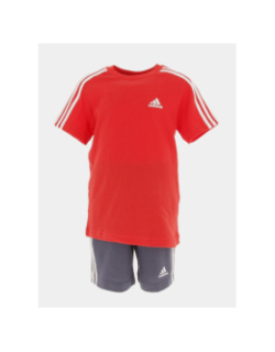 Ensemble sport t-shirt short 3s rouge garçon - Adidas