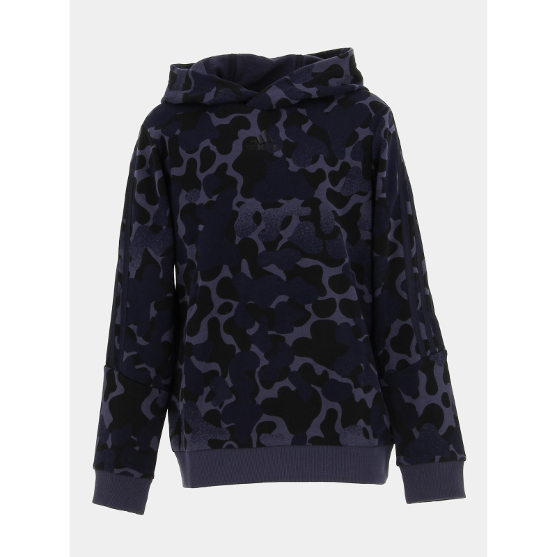Sweat à capuche fi 3s camo bleu marine garçon - Adidas