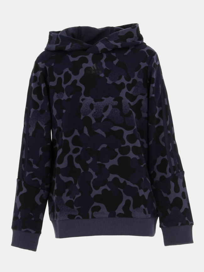 Sweat à capuche fi 3s camo bleu marine garçon - Adidas
