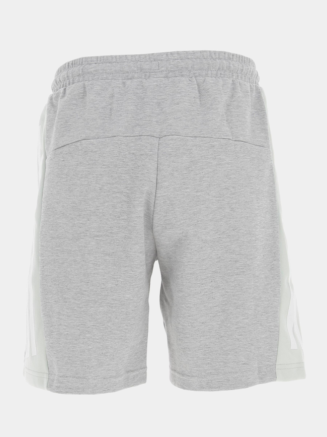 Short de sport 3 bandes gris homme - Adidas