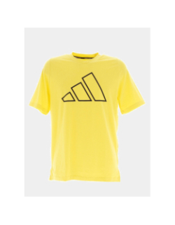 T-shirt de sport ti 3 barres jaune homme - Adidas