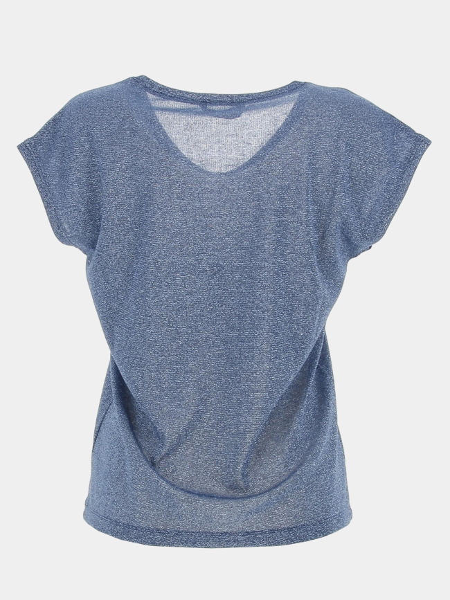 T-shirt top silvery paillettes bleu femme - Only