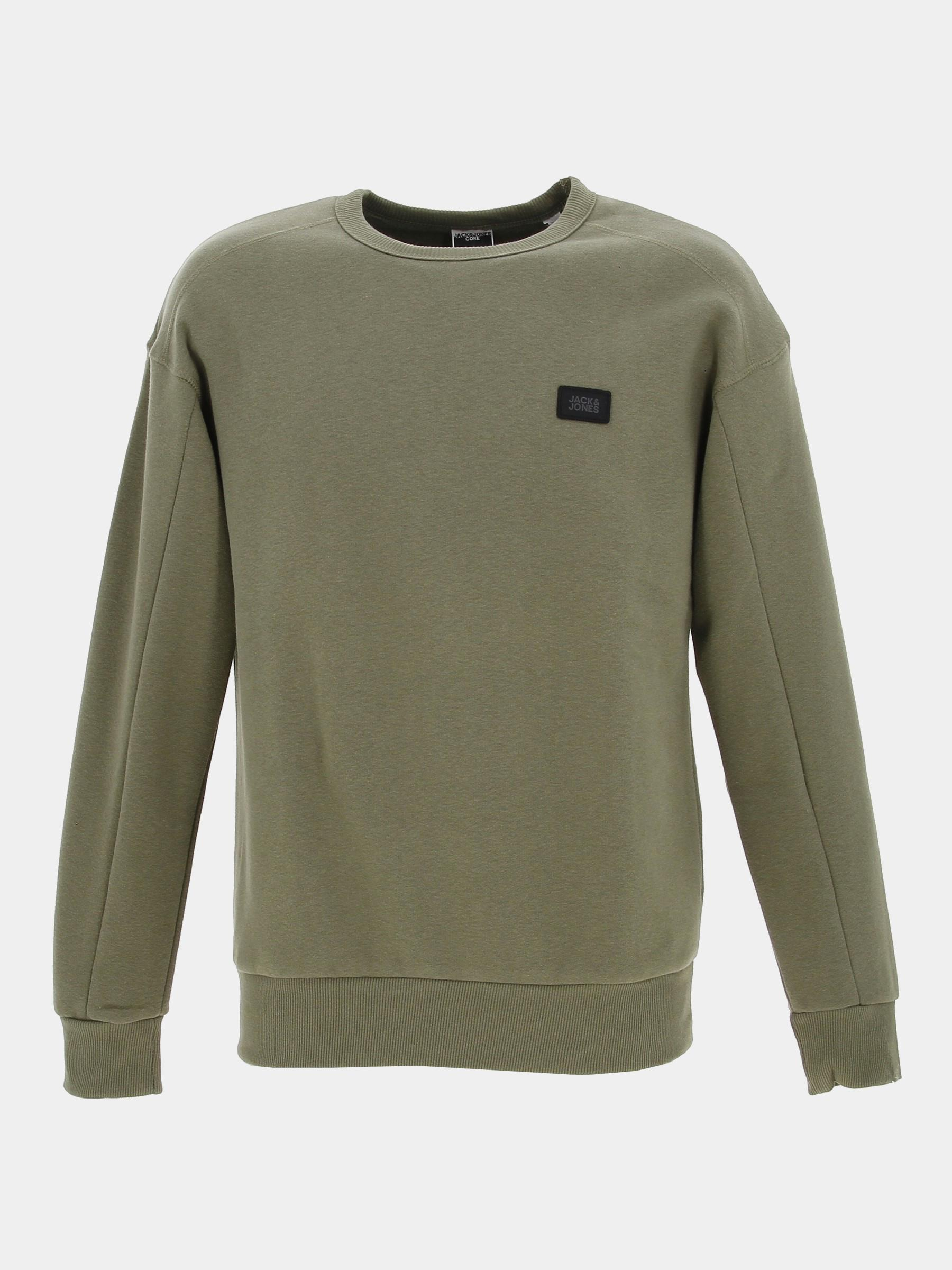 Sweat classic crew kaki homme - Jack & Jones