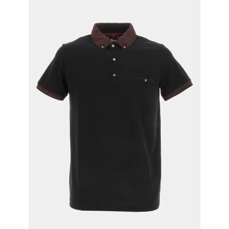 Polo garance uni noir homme - Benson & Cherry
