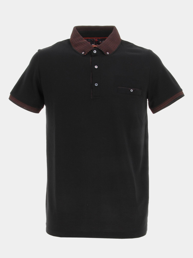 Polo garance uni noir homme - Benson & Cherry