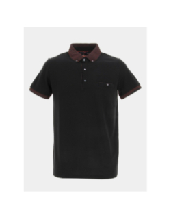 Polo garance uni noir homme - Benson & Cherry