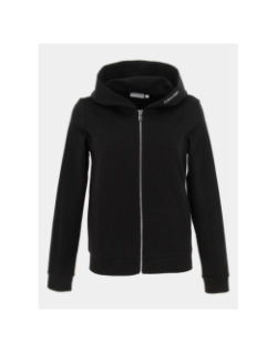 Sweat à capuche zip micro logo noir femme - Calvin Klein