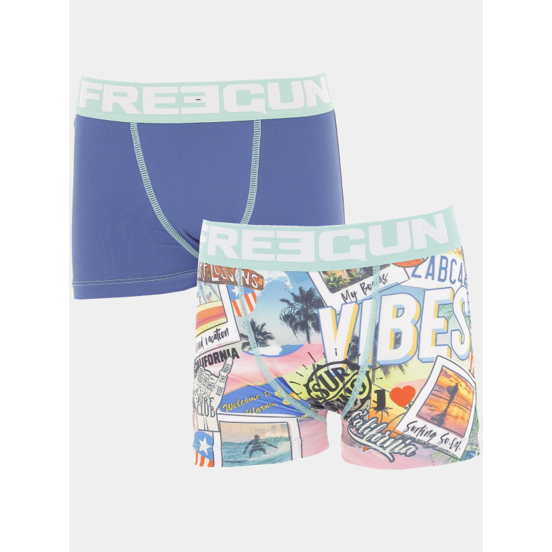 Pack 2 boxers surf multicolore garçon - Freegun