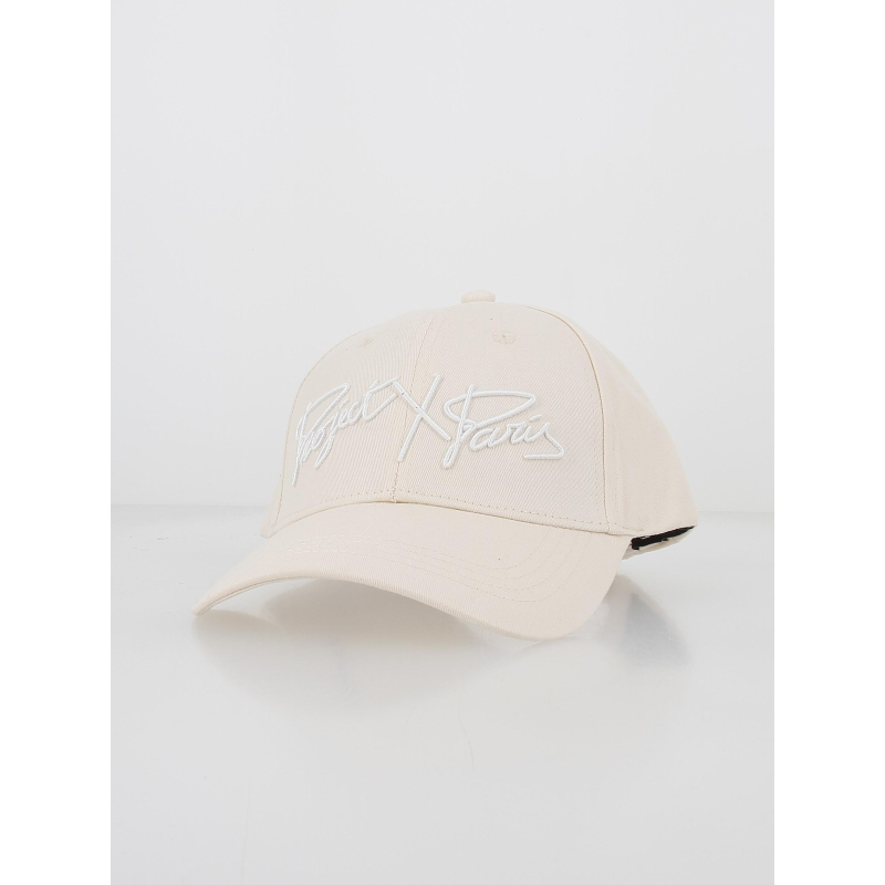 Casquette ajustable brodée full logo beige - Project X Paris