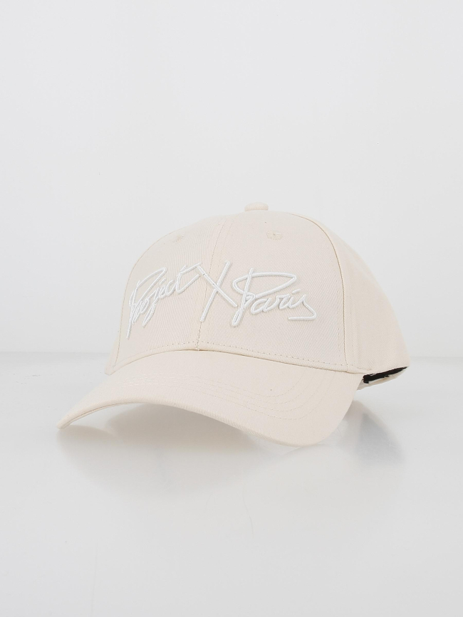 Casquette ajustable brodée full logo beige - Project X Paris