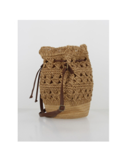 Sac bandoulière en raphia aciona marron femme - Deeluxe