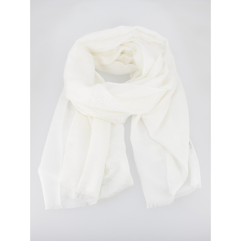 Echarpe beauty pailletée blanc ivoire femme - Morgan