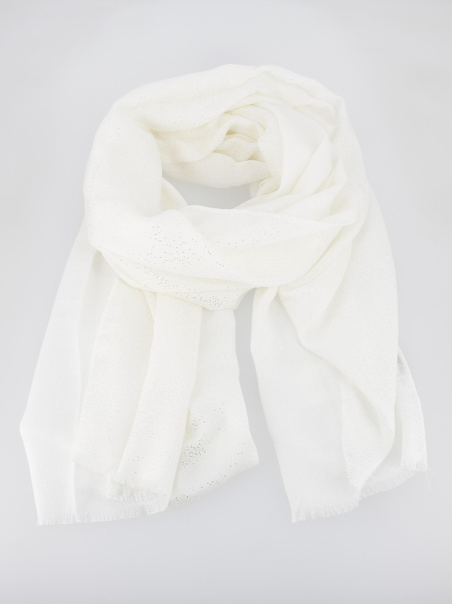 Echarpe beauty pailletée blanc ivoire femme - Morgan