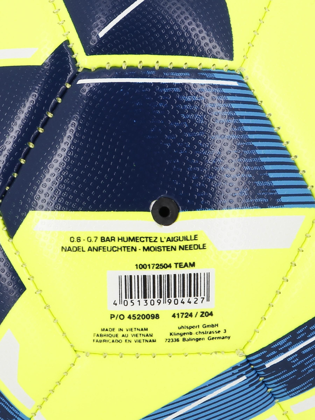 Ballon de football team t4 jaune fluo - Uhlsport