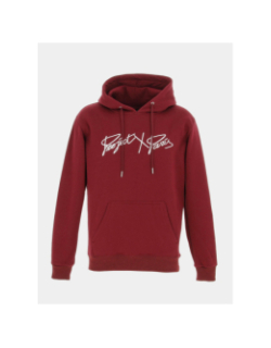 Sweat à capuche full logo bordeaux - Project X Paris