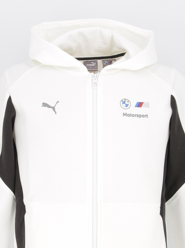 Sweat zippé à capuche bmw motorsport blanc homme - Puma