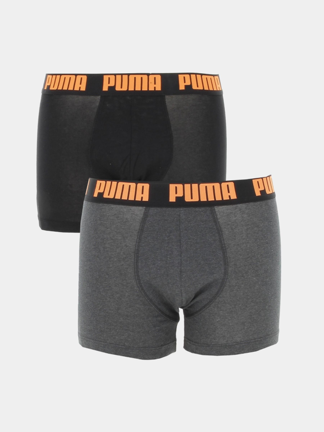 Pack 2 boxers basic stretch noir gris homme - Puma