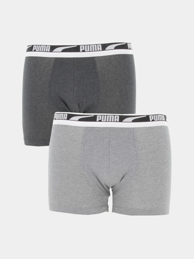 Pack 2 boxers basic stretch gris homme - Puma