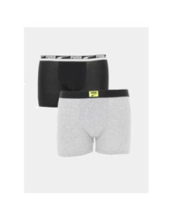 Pack 2 boxers logo patch noir gris garçon - Puma