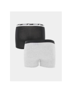 Pack 2 boxers logo patch noir gris garçon - Puma