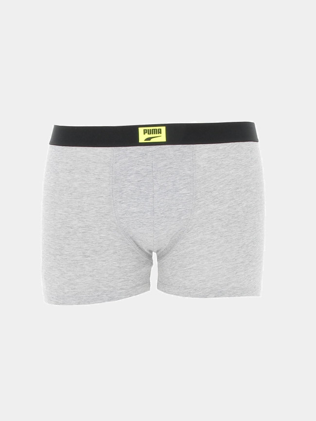 Pack 2 boxers logo patch noir gris garçon - Puma