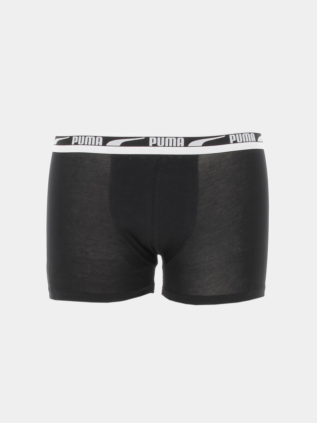 Pack 2 boxers logo patch noir gris garçon - Puma