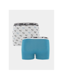 Pack 2 boxers stretch logo vert gris garçon - Puma