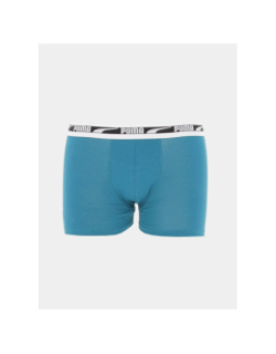 Pack 2 boxers stretch logo vert gris garçon - Puma