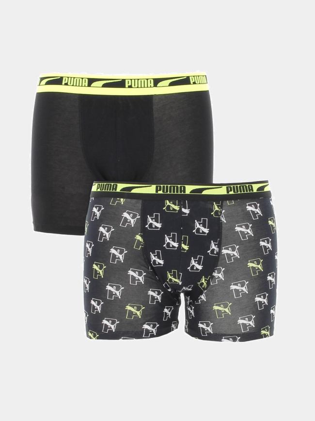 Pack 2 boxers stretch logo noir garçon - Puma