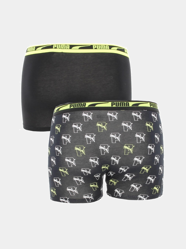 Pack 2 boxers stretch logo noir garçon - Puma