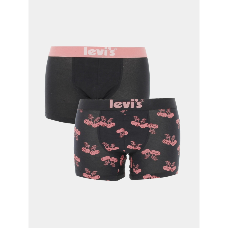 Pack 2 boxers cerises noir rose homme - Levi's