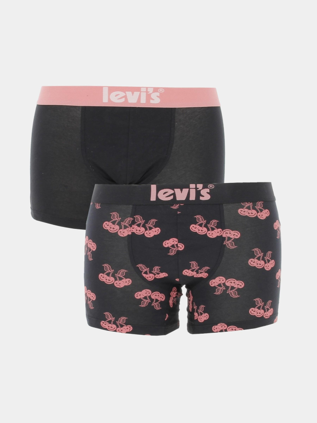 Pack 2 boxers cerises noir rose homme - Levi's