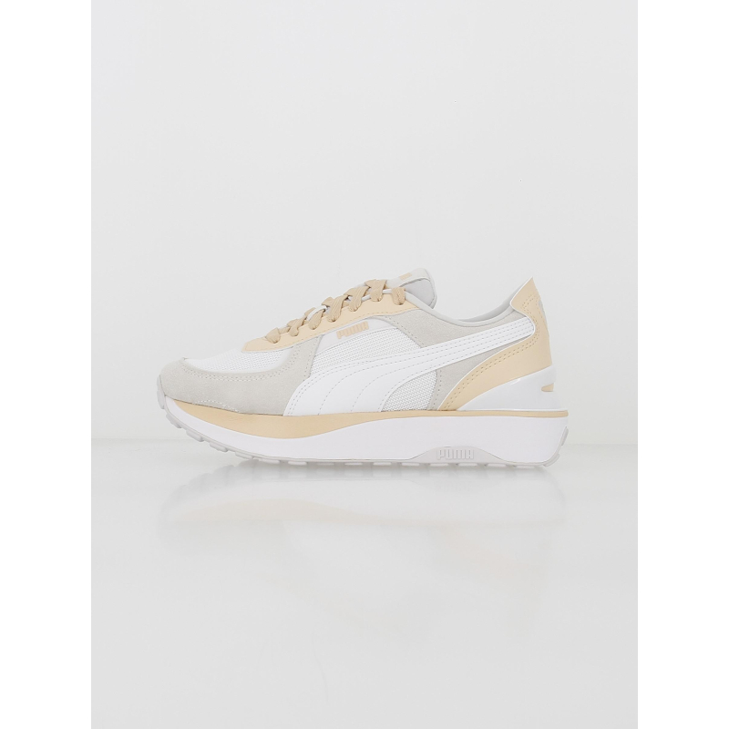 Baskets cruise rider blanc beige femme - Puma