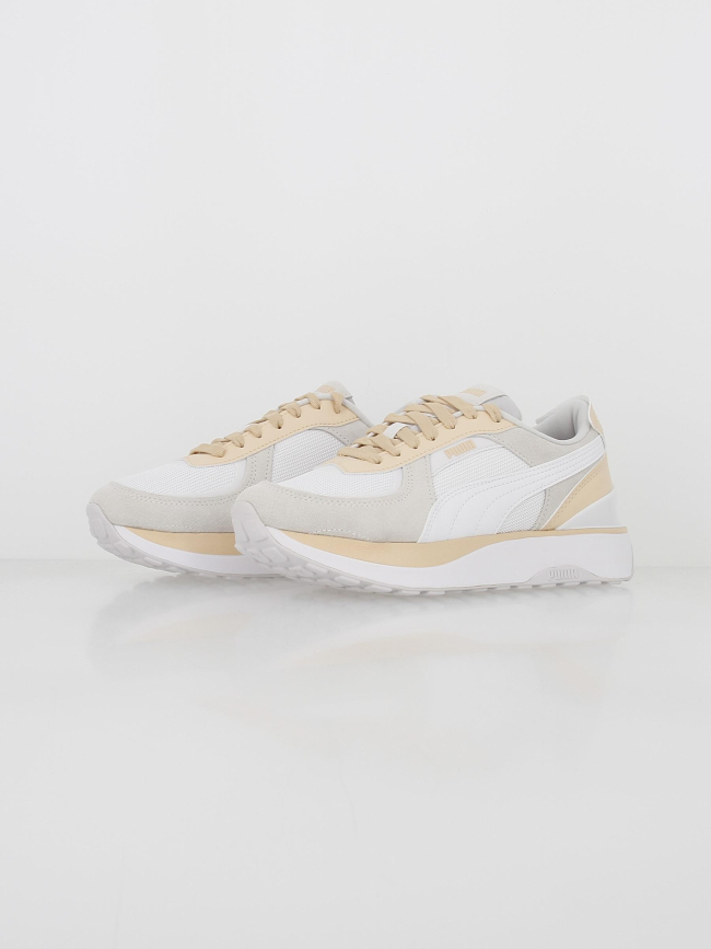 Baskets cruise rider blanc beige femme - Puma