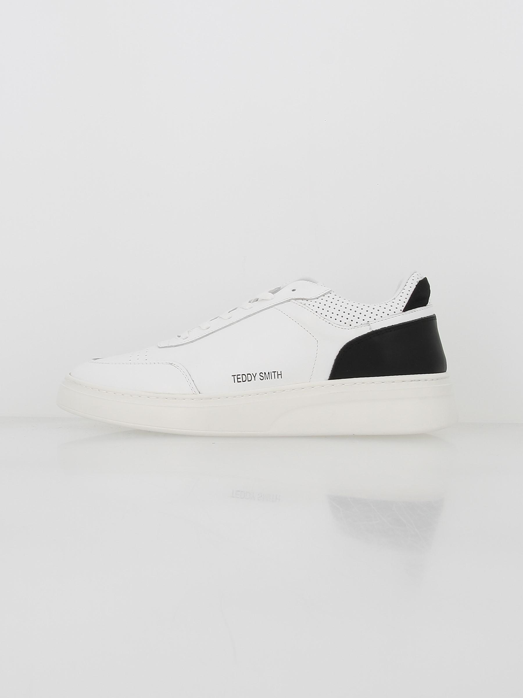 Baskets en cuir high life blanc noir homme - Teddy Smith