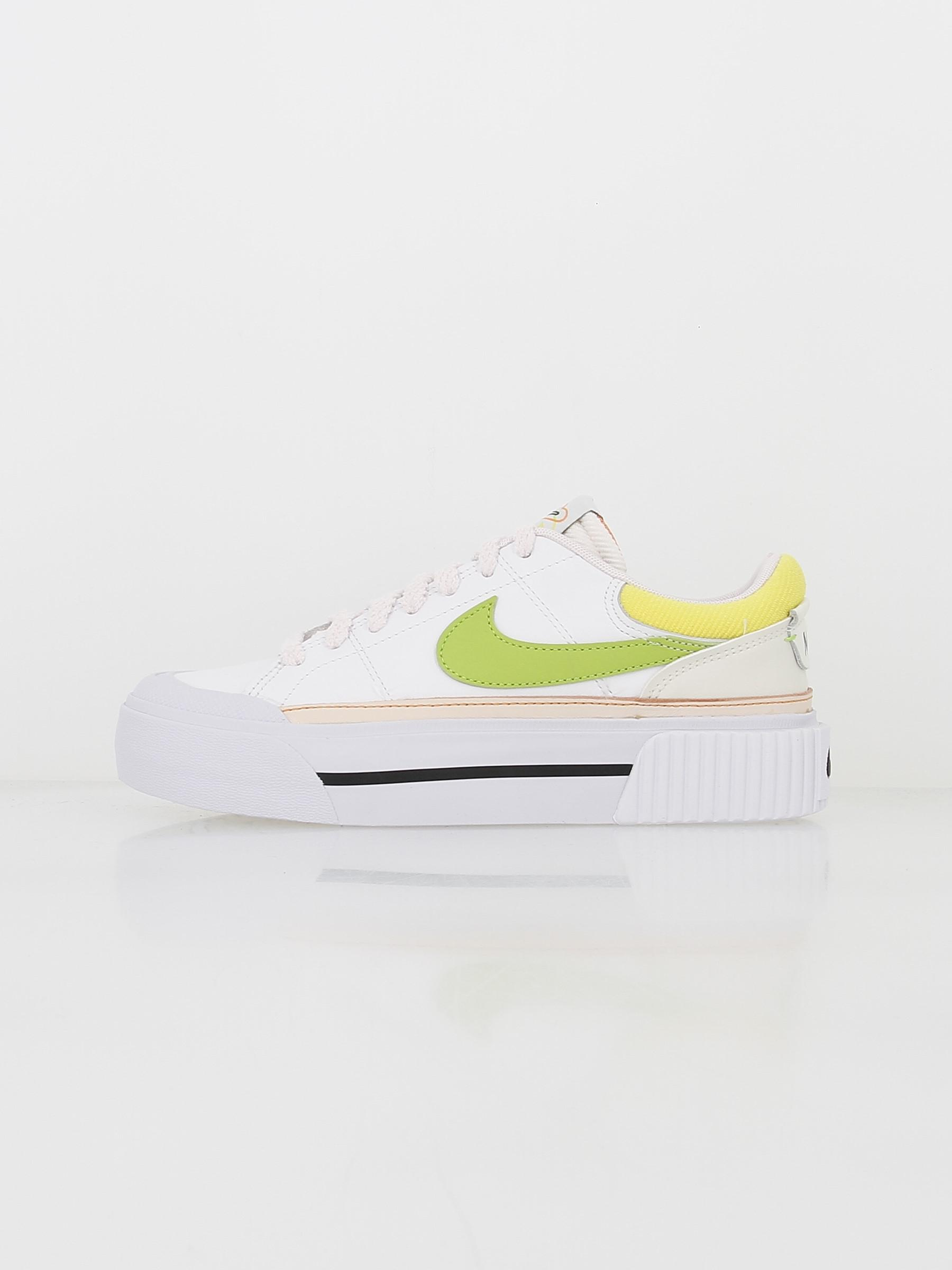 Baskets court legacy lift plateforme blanc vert femme - Nike