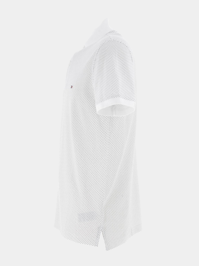 Polo micro print blanc homme - Tommy Hilfiger