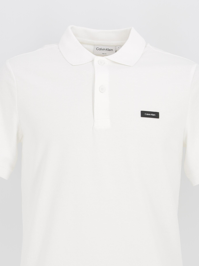 Polo stretch pique blanc homme - Calvin Klein