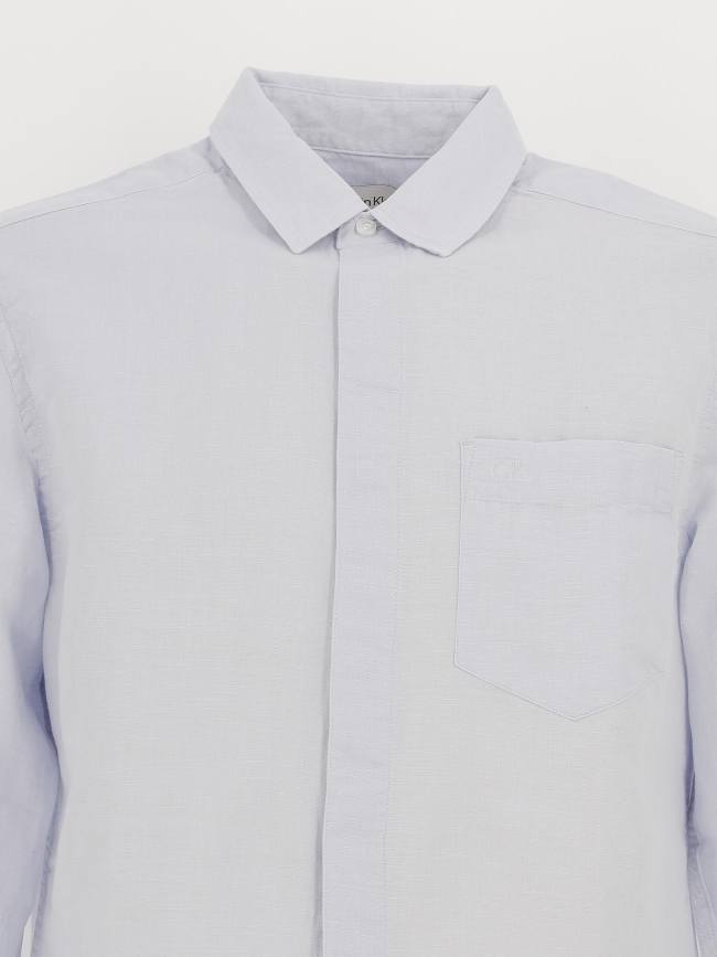 Chemise en lin bleu clair homme - Calvin Klein