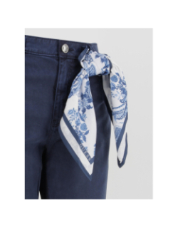 Jean skinny 7/8 capri foulard bleu marine femme - Guess