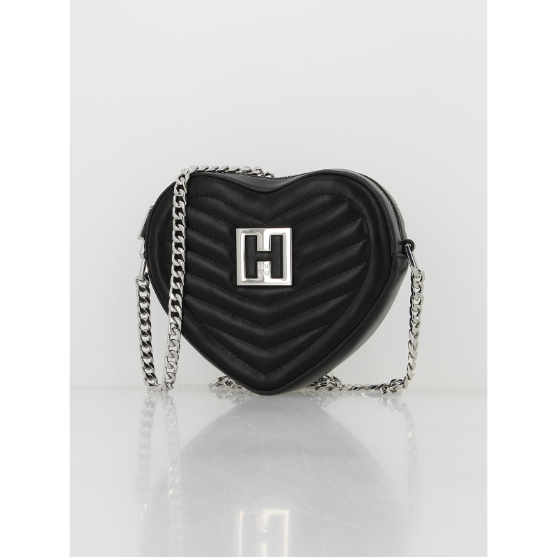 Sac bandoulière coeur jodie noir femme - Hugo