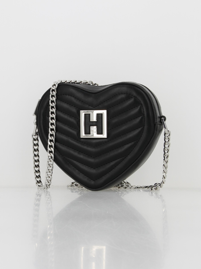 Sac bandoulière coeur jodie noir femme - Hugo