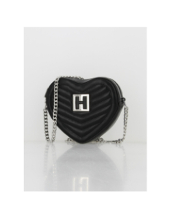 Sac bandoulière coeur jodie noir femme - Hugo