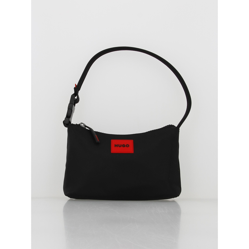 Sac à main ethon hobo étiquette rouge noir femme - Hugo