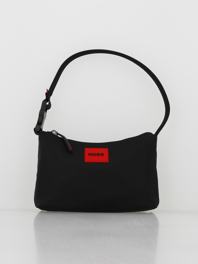 Sac à main ethon hobo étiquette rouge noir femme - Hugo