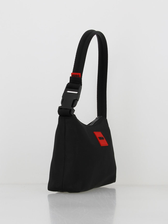 Sac à main ethon hobo étiquette rouge noir femme - Hugo