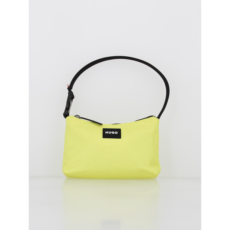 Sac à main ethon hobo etiquette noir jaune femme - Hugo