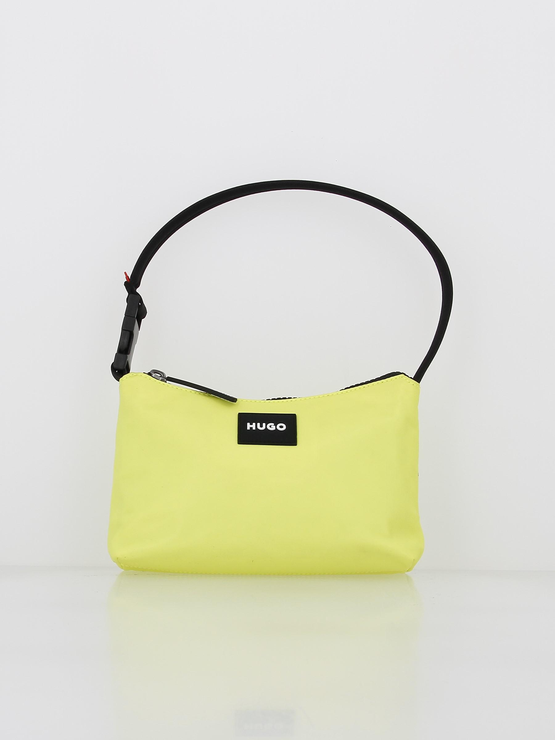 Sac à main ethon hobo etiquette noir jaune femme - Hugo