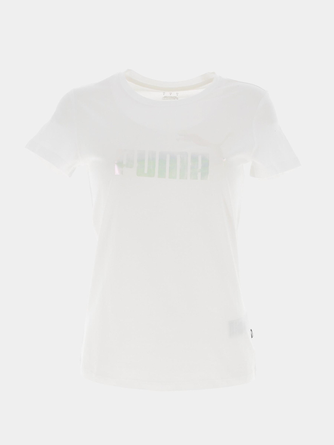 T-shirt essential holographique blanc femme - Puma