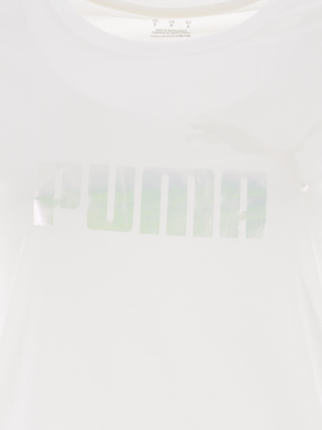 T-shirt essential holographique blanc femme - Puma